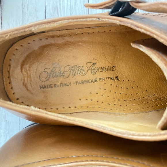 Saks Fifth Avenue Double Monk Strap Calf Skin Leather dress shoes - Picture 5 of 9